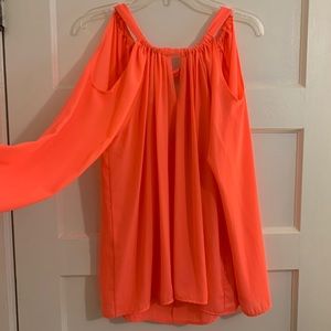 NWOT hot pink top! Peek-a-boo shoulders.
